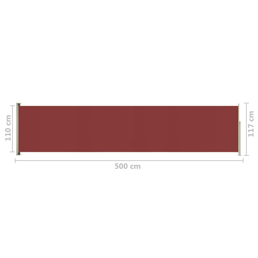 Tenda Laterale Retrattile per Patio 117x500 cm Rossa - homemem39