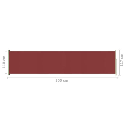 Tenda Laterale Retrattile per Patio 117x500 cm Rossa - homemem39