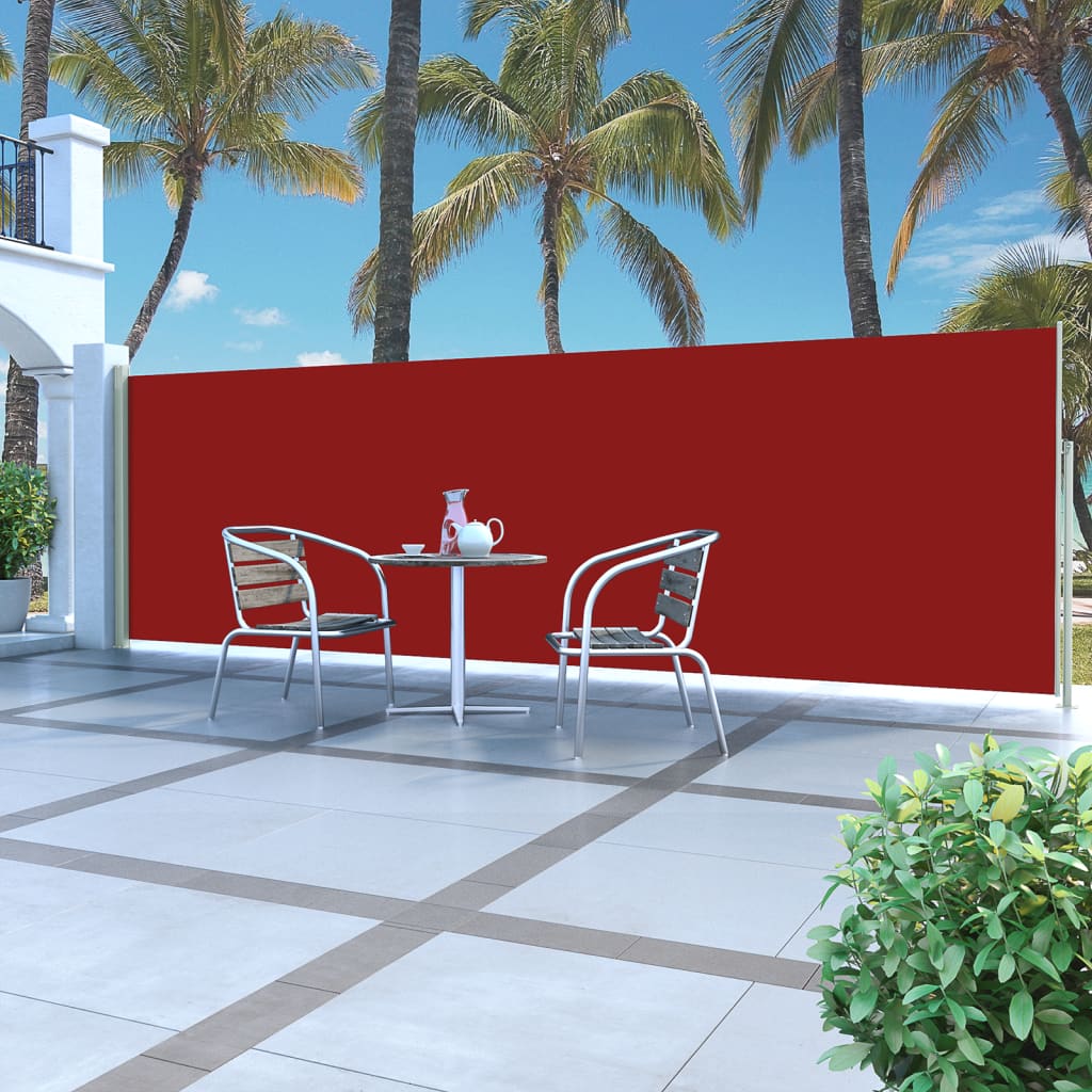 Tenda Laterale Retrattile per Patio 160x500 cm Rossa - homemem39