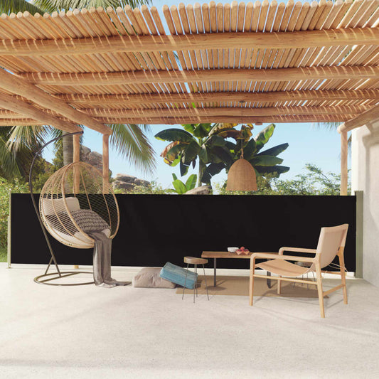 Tenda Laterale Retrattile per Patio 117x600 cm Nera - homemem39