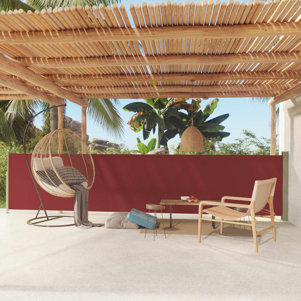 Tenda Laterale Retrattile per Patio 117x600 cm Rossa - homemem39