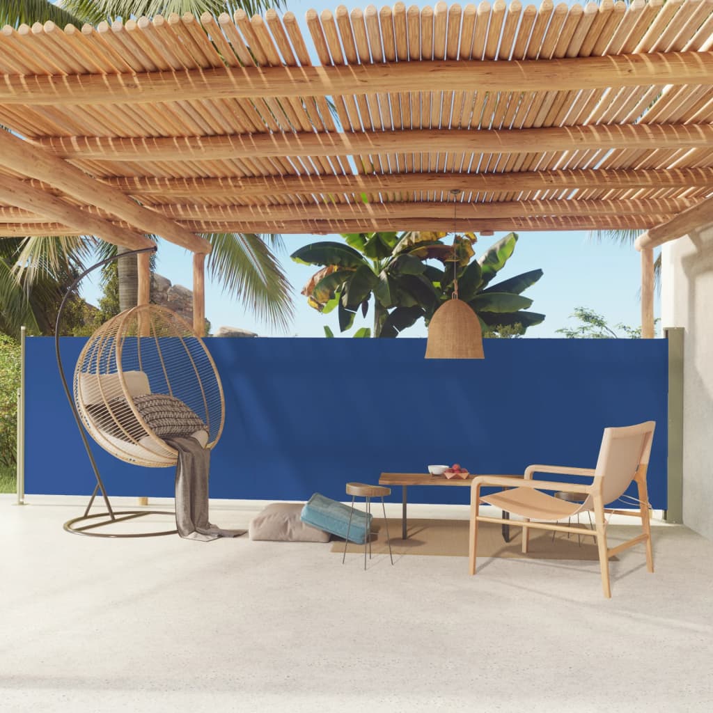 Tenda Laterale Retrattile per Patio 140x600 cm Blu - homemem39