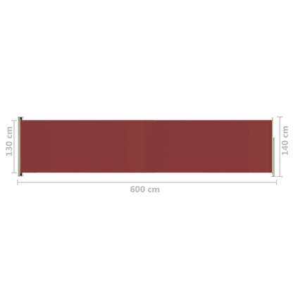 Tenda Laterale Retrattile per Patio 140x600 cm Rossa - homemem39