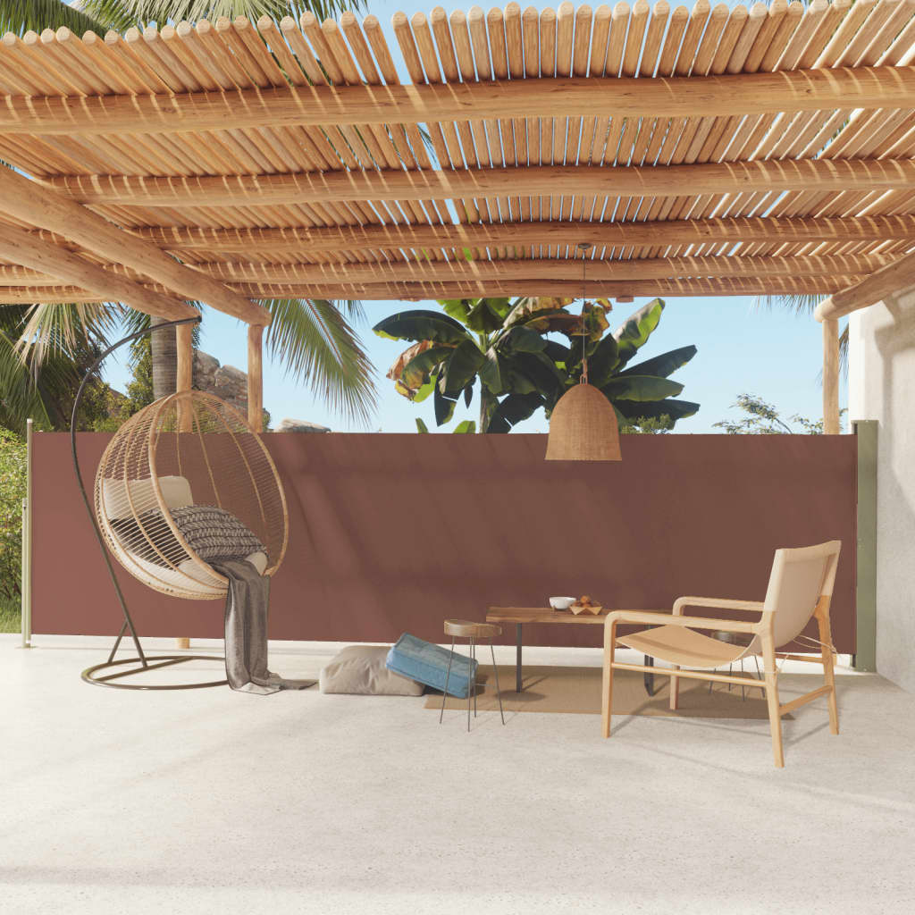 Tenda Laterale Retrattile per Patio 140x600 cm Marrone - homemem39