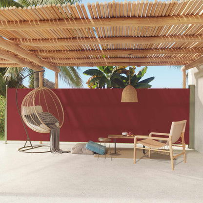 Tenda da Sole Laterale Retrattile per Patio 160x600 cm Rossa - homemem39