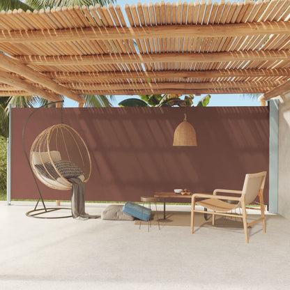 Tenda da Sole Laterale Retrattile per Patio 200x600 cm Marrone - homemem39