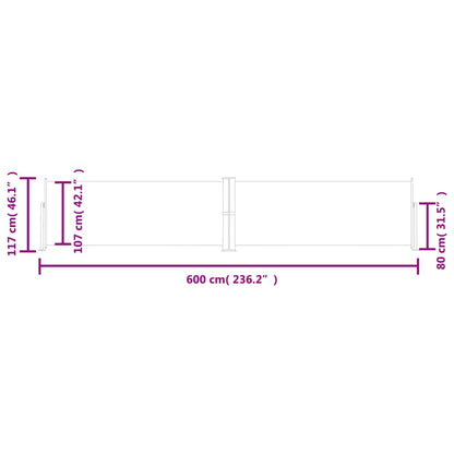 Tenda da Sole Laterale Retrattile Marrone 117x600 cm - homemem39