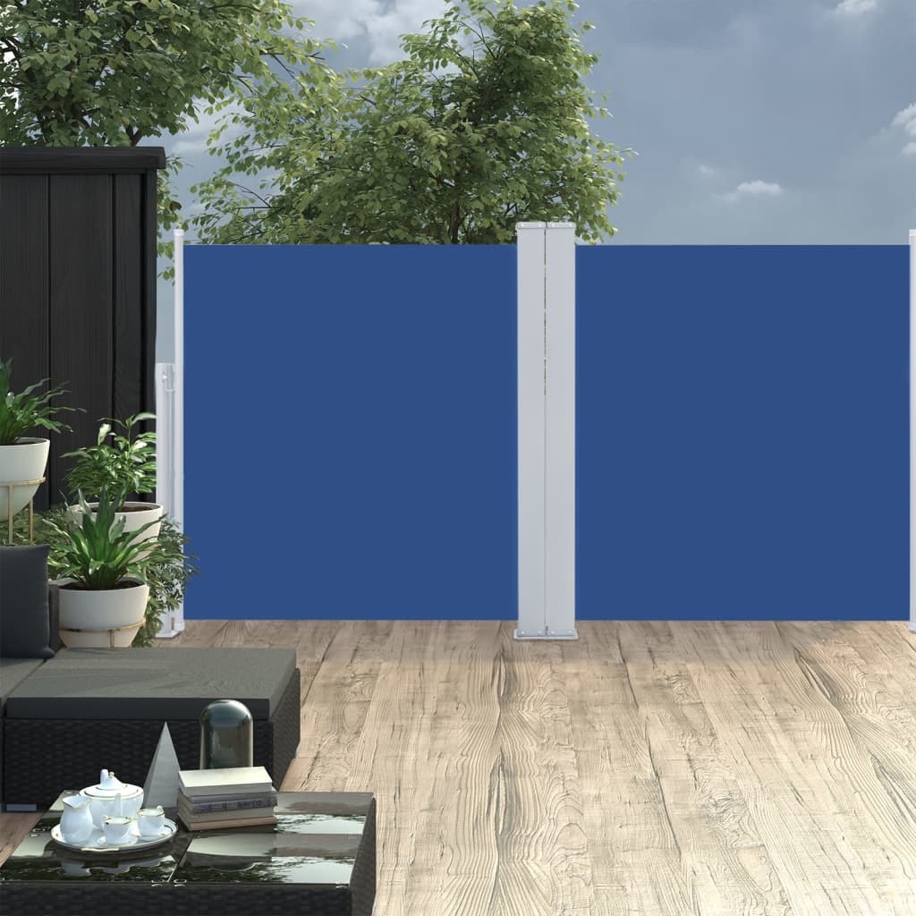 Tenda da Sole Laterale Retrattile Blu 117x600 cm - homemem39