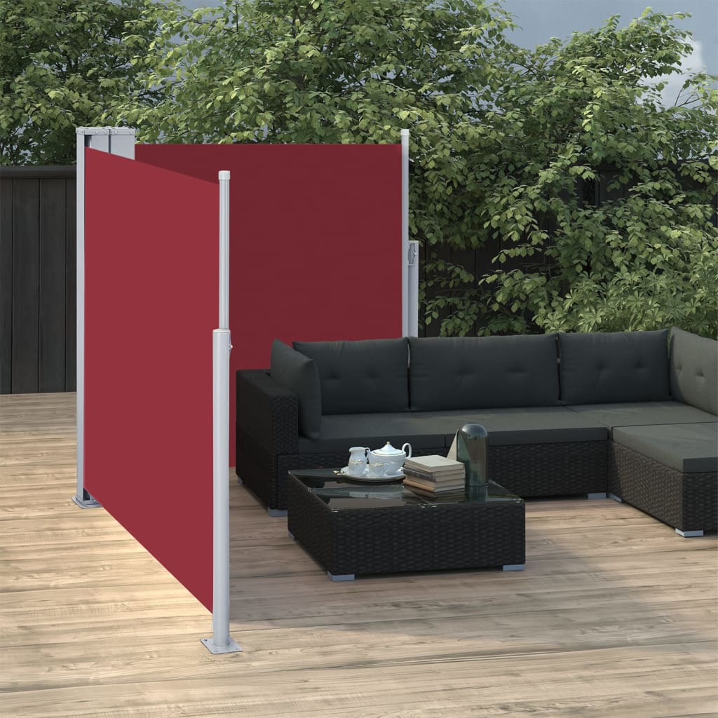 Tenda Laterale Retrattile Rossa 117x600 cm - homemem39