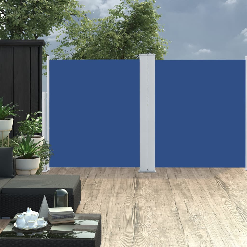 Tenda da Sole Laterale Retrattile Blu 140x600 cm - homemem39