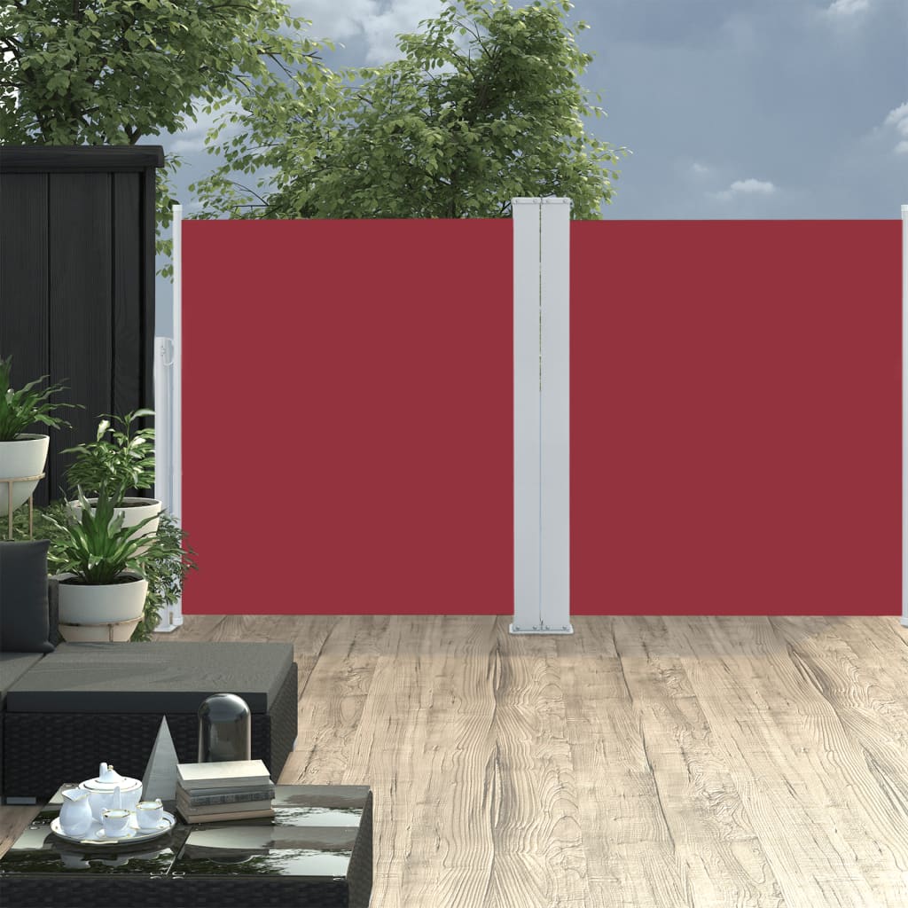 Tenda da Sole Laterale Retrattile Rossa 140x600 cm - homemem39