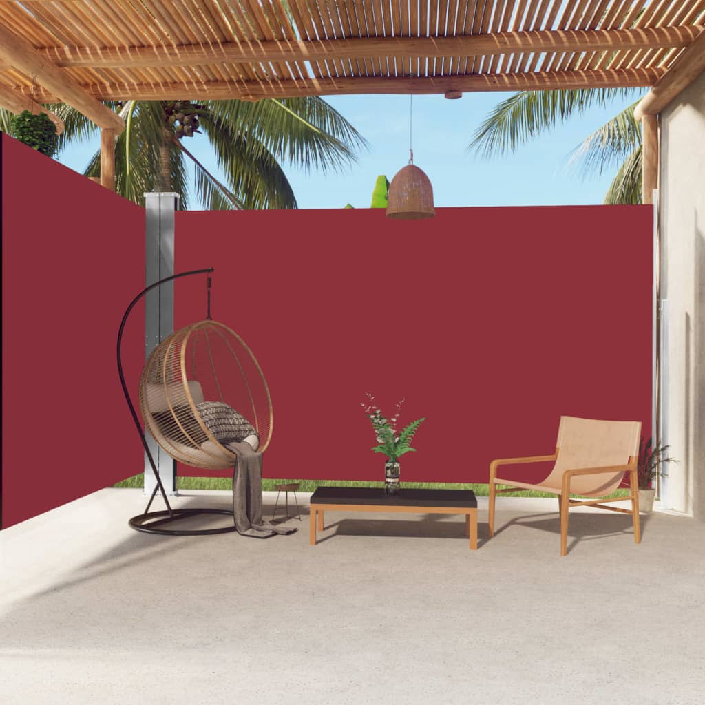 Tenda da Sole Laterale Retrattile Rossa 220x600 cm - homemem39