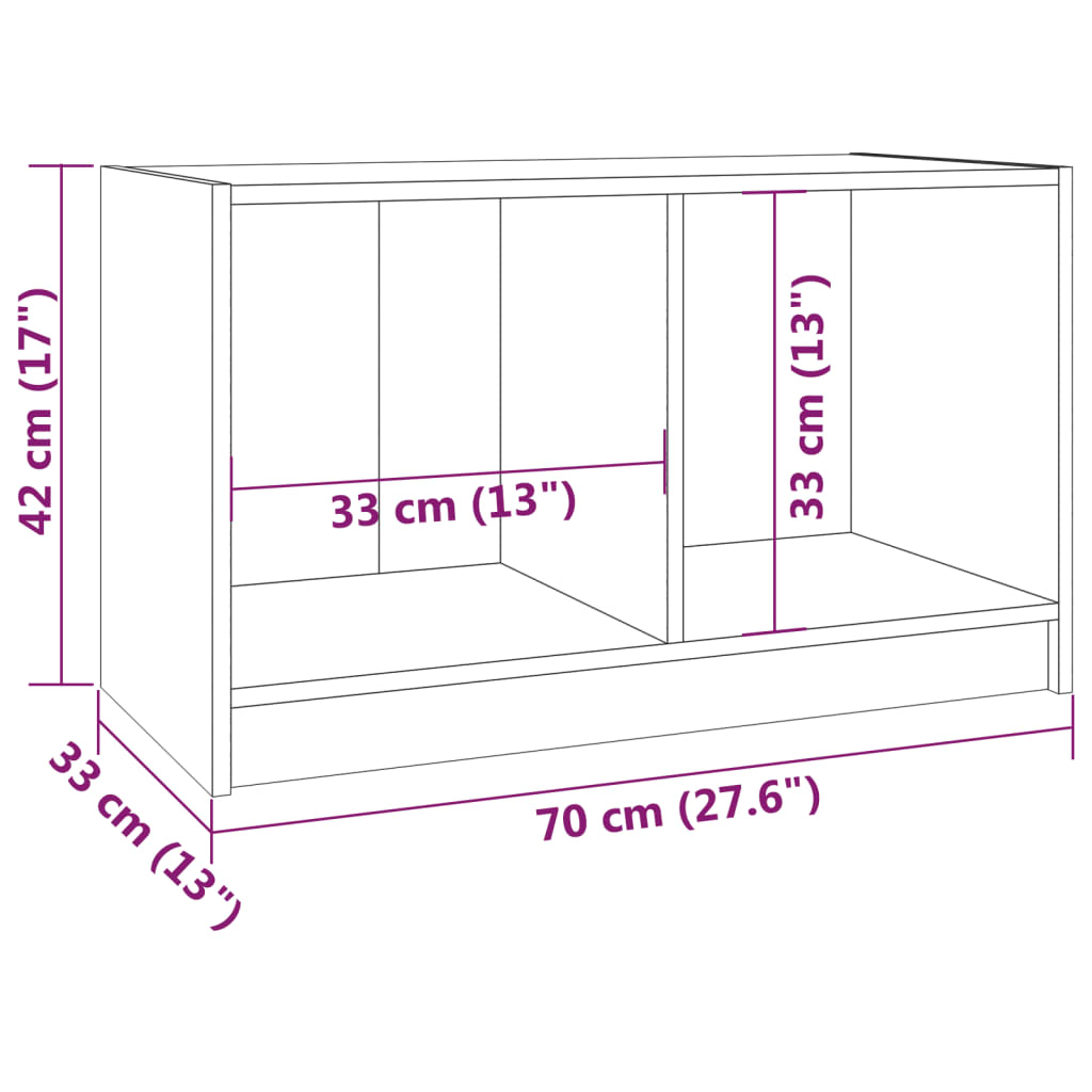 Mobile Porta TV 70x33x42 cm in Legno Massello di Pino - homemem39