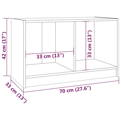 Mobile Porta TV Grigio 70x33x42 cm in Legno Massello di Pino - homemem39