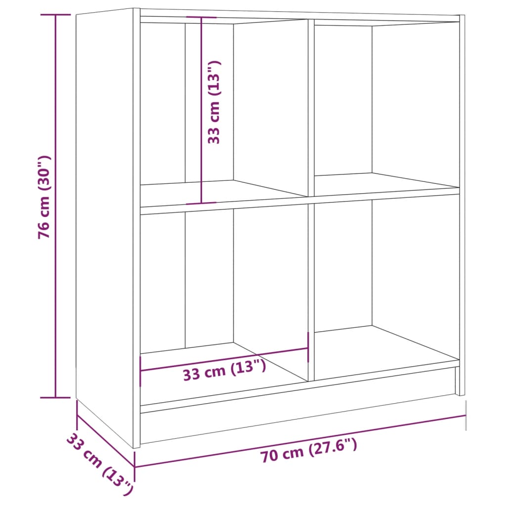 Credenza Bianca 70x33x76 cm in Legno Massello di Pino - homemem39