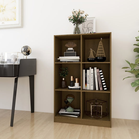 Libreria Miele 70x33x110 cm in Legno Massello di Pino - homemem39