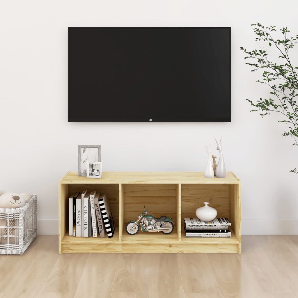 Mobile Porta TV 104x33x41 cm in Legno Massello di Pino - homemem39