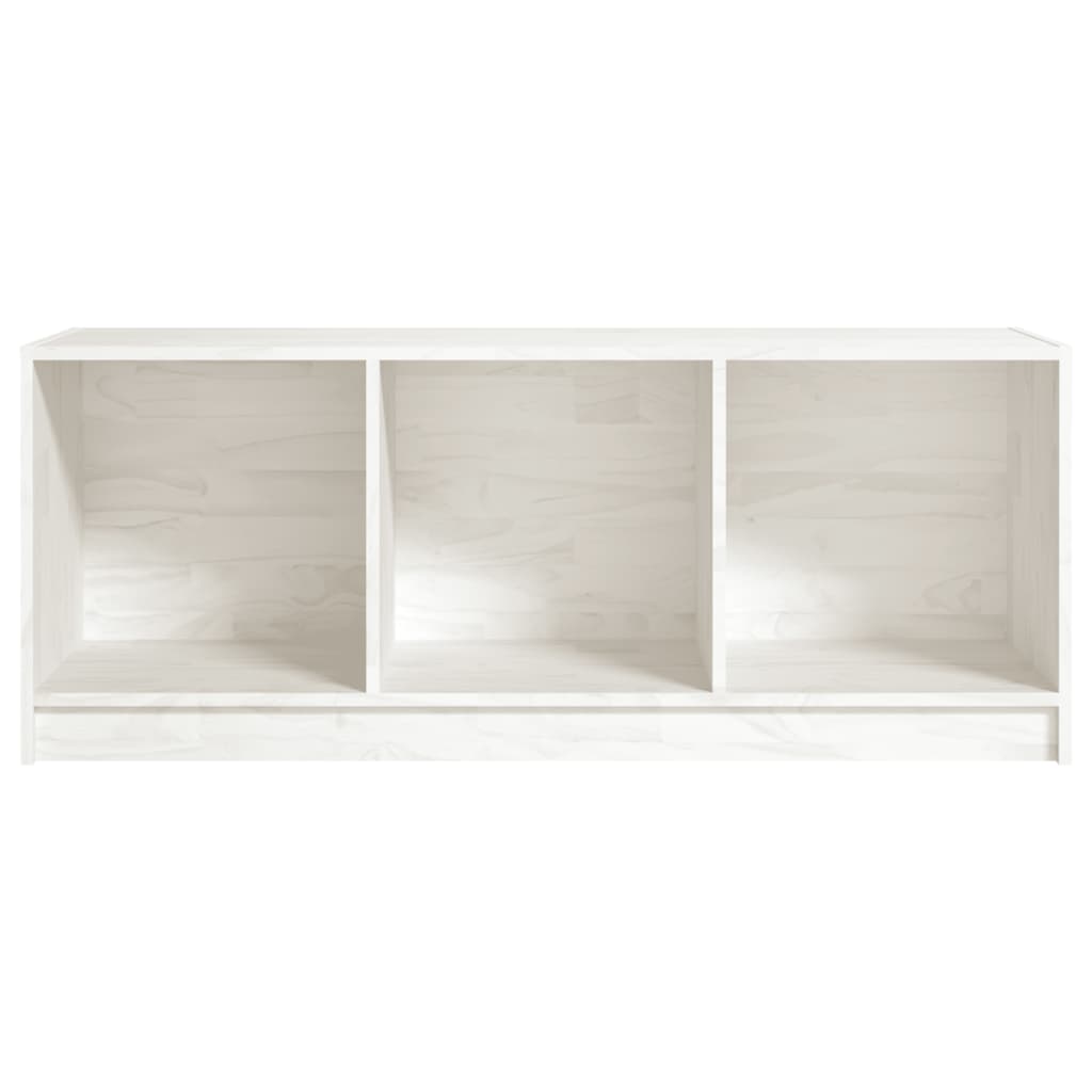 Mobile Porta TV Bianco 104x33x41 cm in Legno Massello di Pino - homemem39