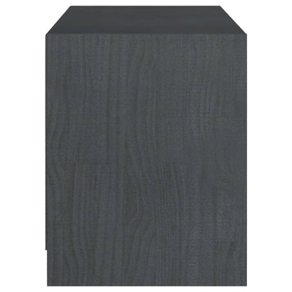 Mobile Porta TV Grigio 104x33x41 cm in Legno Massello di Pino - homemem39