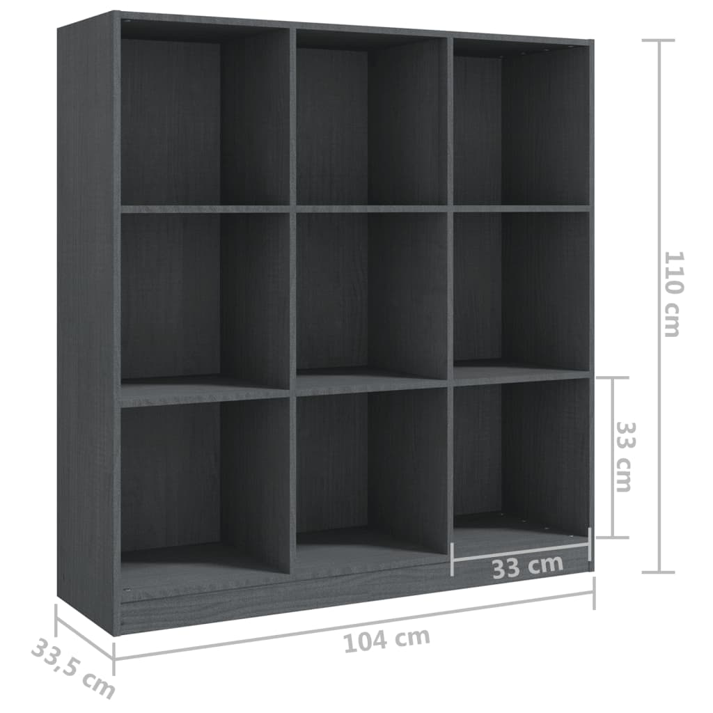 Libreria/Divisorio Grigio 104x33,5x110 cm in Massello di Pino - homemem39