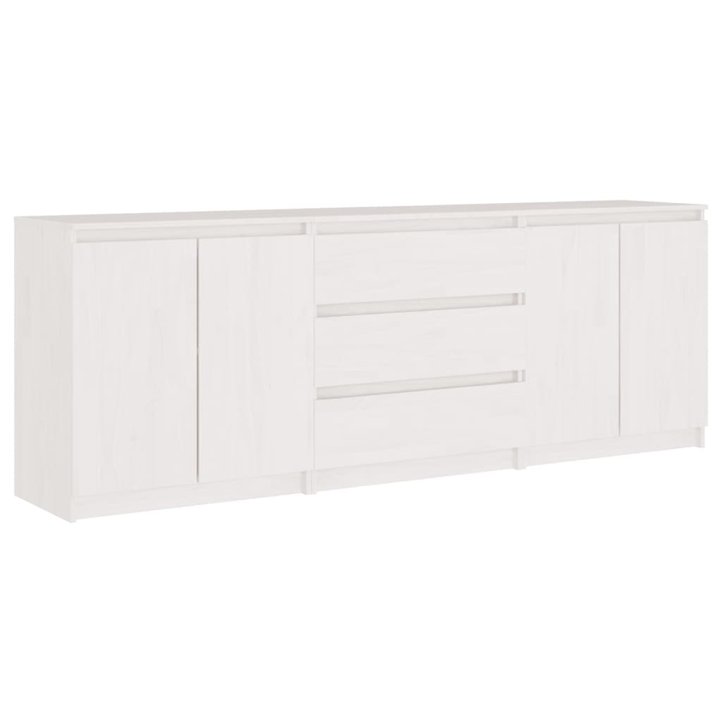 Credenza Bianca 180x36x65 cm in Legno Massello di Pino - homemem39