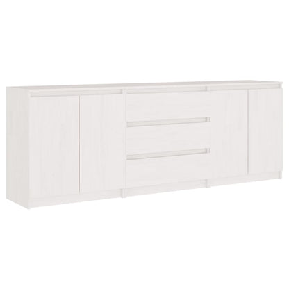 Credenza Bianca 180x36x65 cm in Legno Massello di Pino - homemem39