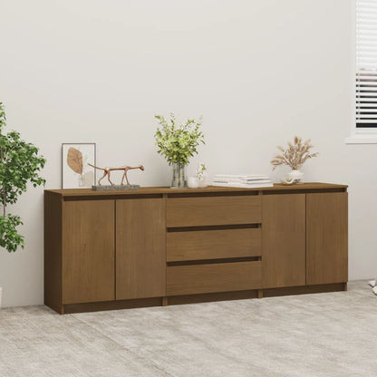 Credenza Marrone Miele 180x36x65 cm in Legno Massello di Pino - homemem39