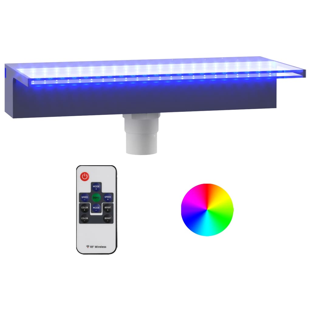 Sfioratore a Cascata con LED RGB Acrilico 45 cm - homemem39