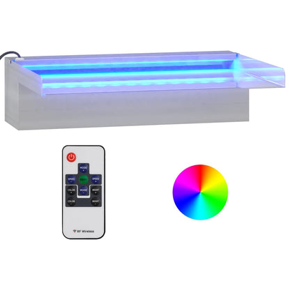 Sfioratore a Cascata con LED RGB Acciaio Inox 30 cm - homemem39