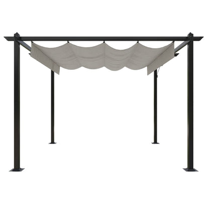 Pergola da Giardino con Tetto Retrattile 3x3 m Crema - homemem39