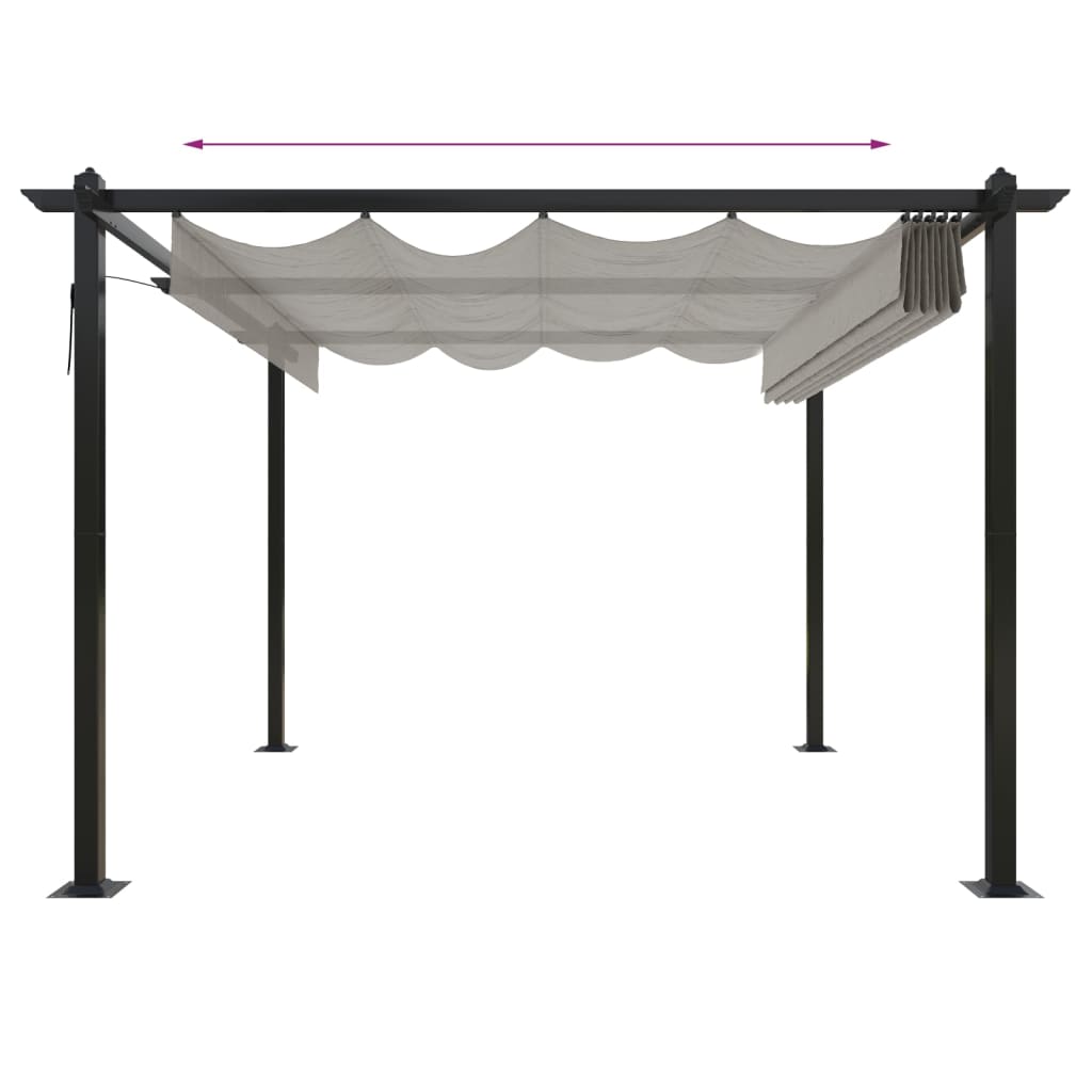 Pergola da Giardino con Tetto Retrattile 3x3 m Crema - homemem39