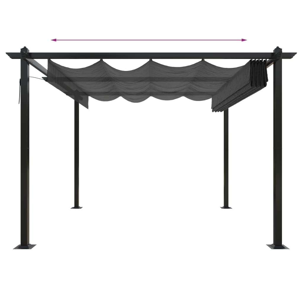 Pergola da Giardino con Tetto Retrattile 3x3 m Antracite - homemem39