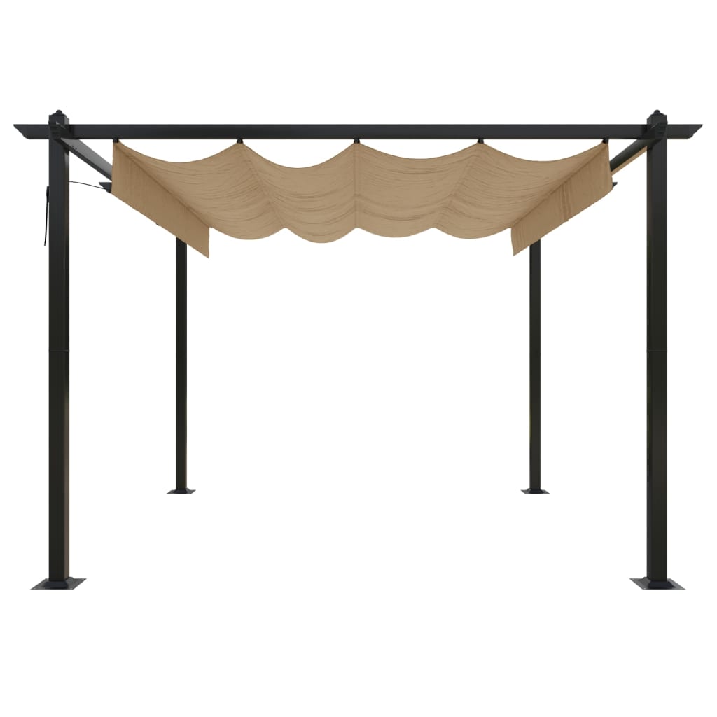 Pergola da Giardino con Tetto Retrattile 3x3 m Tortora - homemem39