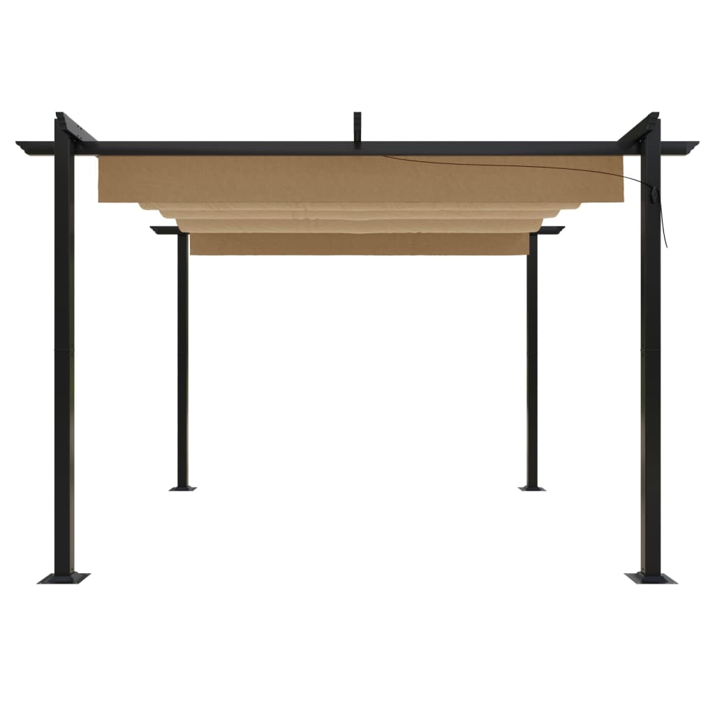 Pergola da Giardino con Tetto Retrattile 3x3 m Tortora - homemem39