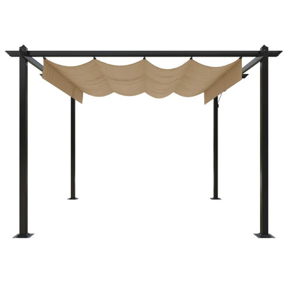 Pergola da Giardino con Tetto Retrattile 3x3 m Tortora - homemem39