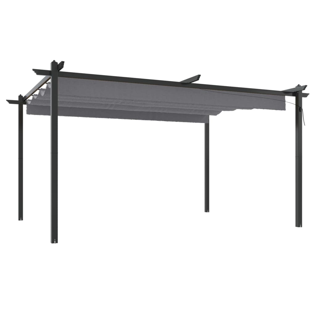 Pergola da Giardino con Tetto Retrattile 4x3 m Antracite - homemem39