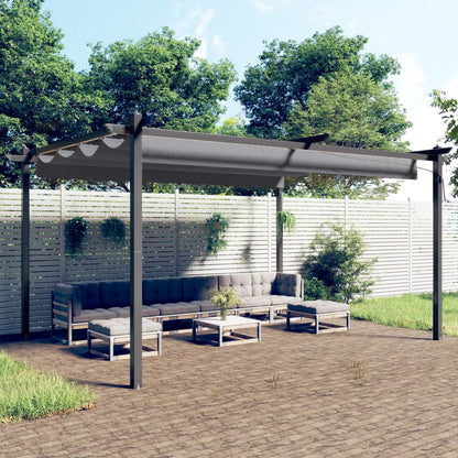 Pergola da Giardino con Tetto Retrattile 4x3 m Antracite - homemem39