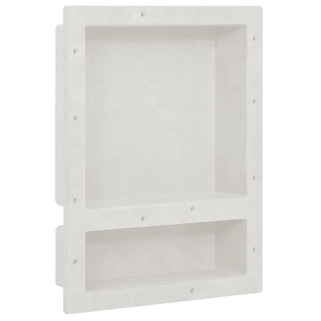 Nicchia da Doccia con 2 Scomparti Bianco Opaco 41x51x10 cm - homemem39