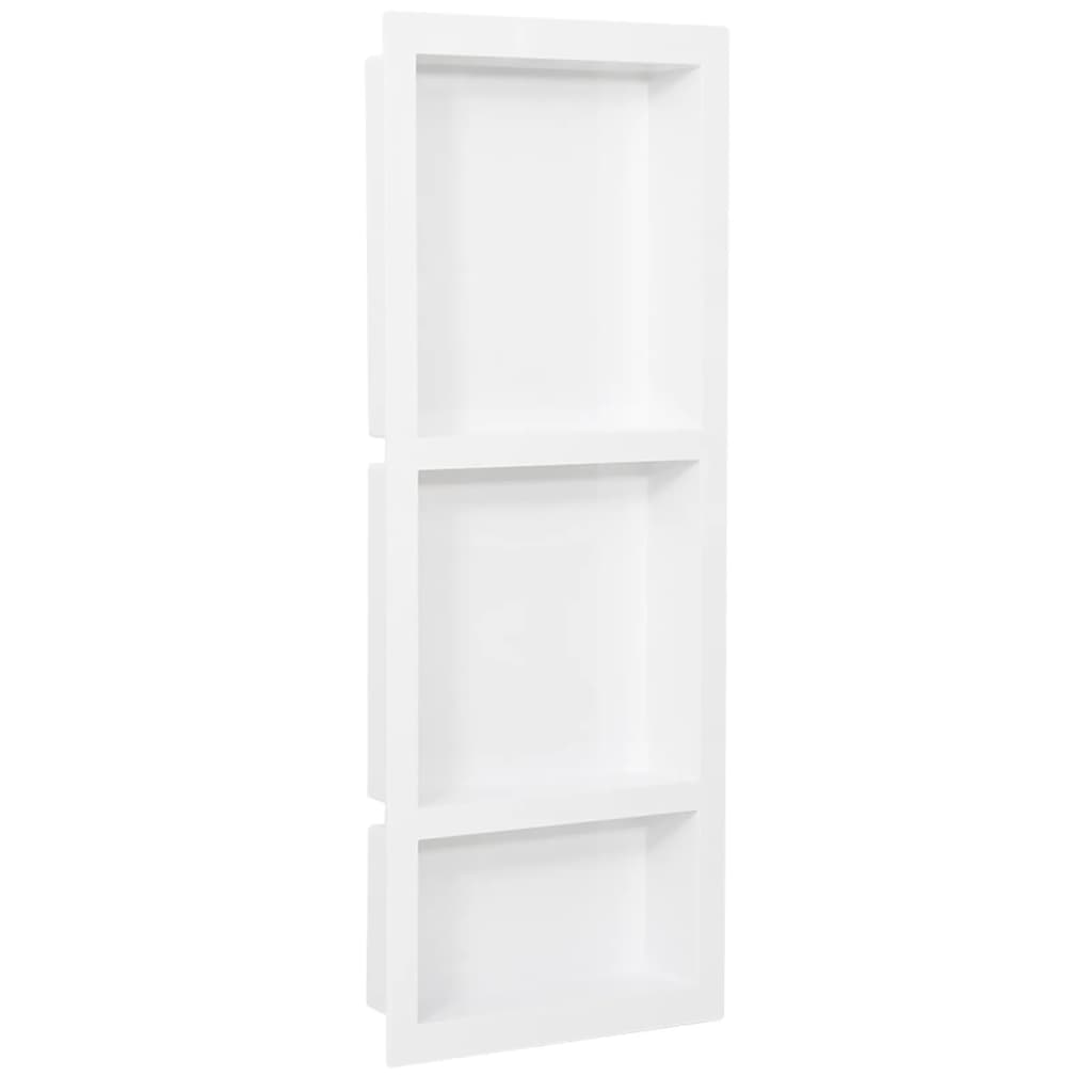 Nicchia da Doccia con 3 Scomparti Bianco Opaco 41x99x9 cm - homemem39