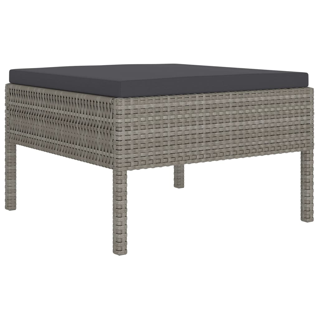 Set Divani da Giardino 6 pz con Cuscini in Polyrattan Grigio - homemem39