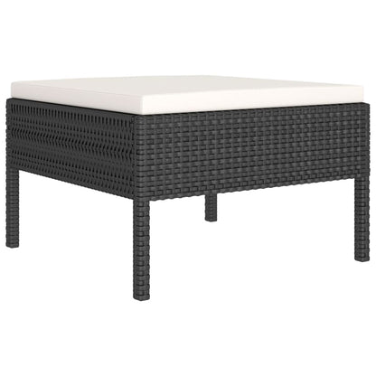 Set Divani da Giardino 5 pz con Cuscini in Polyrattan Nero - homemem39