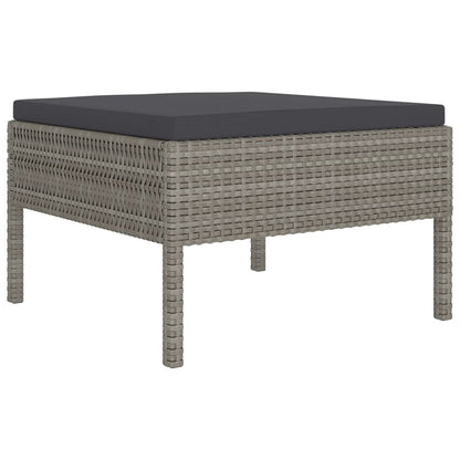 Set Divani da Giardino 8 pz con Cuscini in Polyrattan Grigio - homemem39