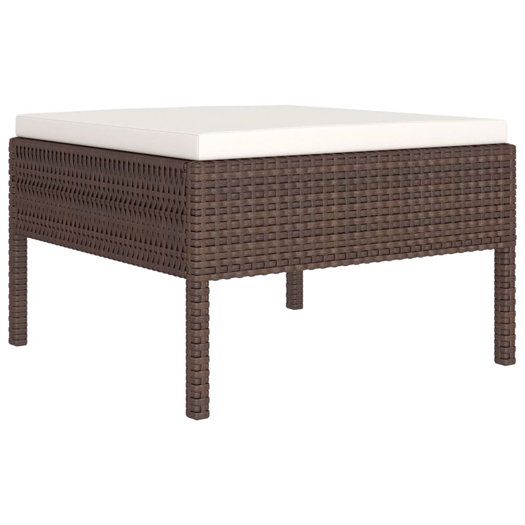 Set Divani da Giardino 10 pz con Cuscini in Polyrattan Marrone - homemem39