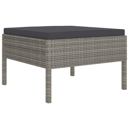 Set Divani da Giardino 11 pz con Cuscini in Polyrattan Grigio - homemem39