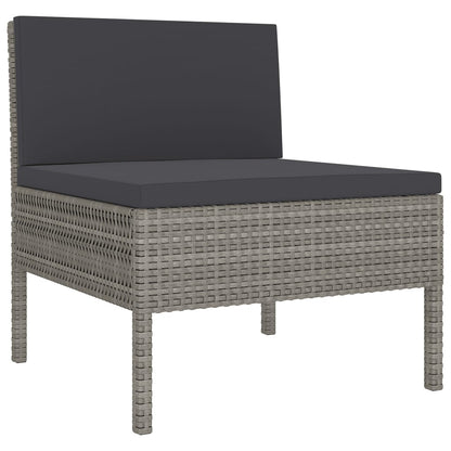 Set Divani da Giardino 12 pz con Cuscini in Polyrattan Grigio - homemem39