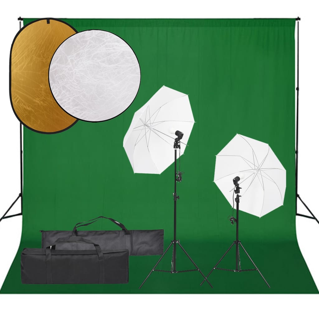 Kit per Studio Fotografico con Set Luci, Fondale e Riflettore - homemem39