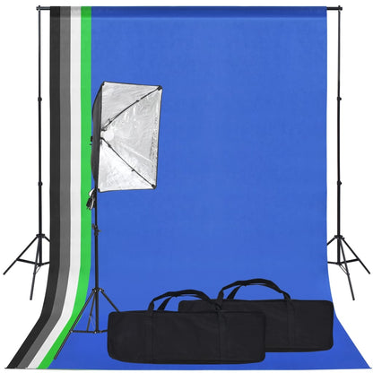 Kit per Studio Fotografico con Luce Softbox e Fondale - homemem39