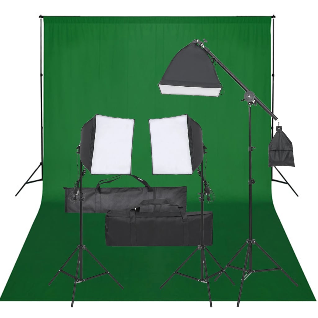 Kit per Studio Fotografico con Set di Luci e Fondale - homemem39