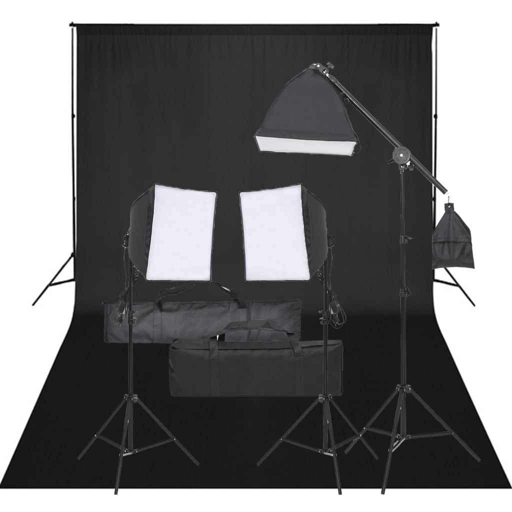 Kit per Studio Fotografico con Set di Luci e Fondale - homemem39