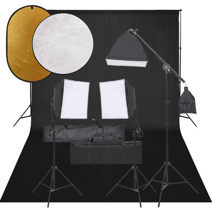 Kit per Studio Fotografico con Set Luci, Fondale e Riflettore - homemem39